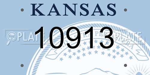 10913 Kansas License Plate