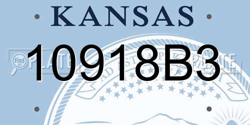 10918B3 Kansas License Plate