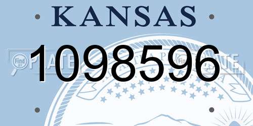 1098596 Kansas License Plate