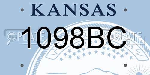 1098BC Kansas License Plate