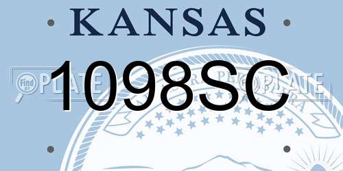 1098SC Kansas License Plate