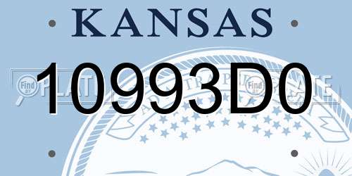 10993D0 Kansas License Plate
