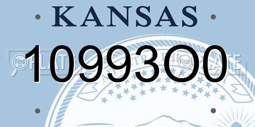 10993O0 Kansas License Plate
