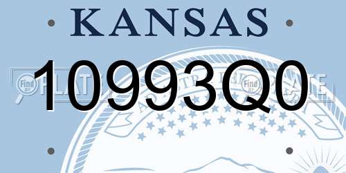 10993Q0 Kansas License Plate