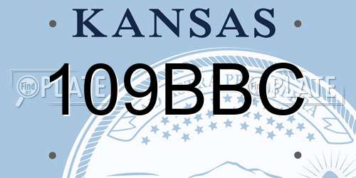109BBC Kansas License Plate