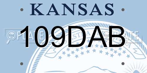 109DAB Kansas License Plate
