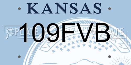 109FVB Kansas License Plate