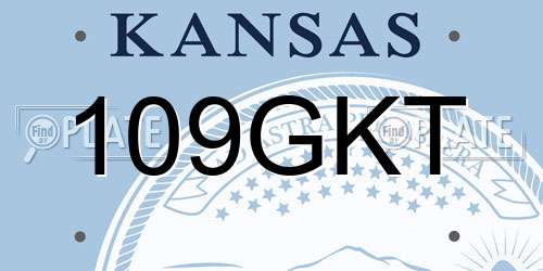 109GKT Kansas License Plate