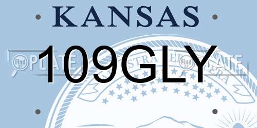 109GLY Kansas License Plate