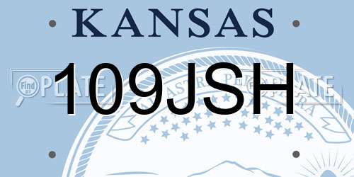 109JSH Kansas License Plate