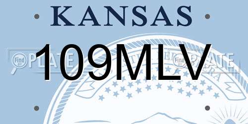 109MLV Kansas License Plate