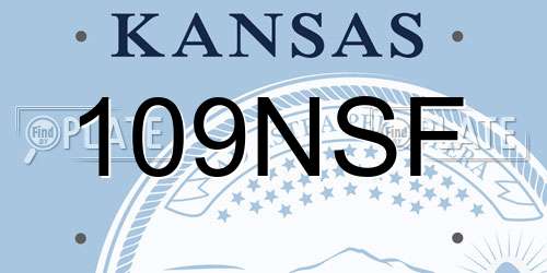 109NSF Kansas License Plate