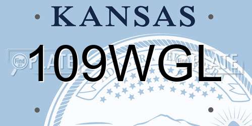 109WGL Kansas License Plate