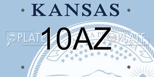 10AZ Kansas License Plate