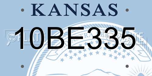 10BE335 Kansas License Plate