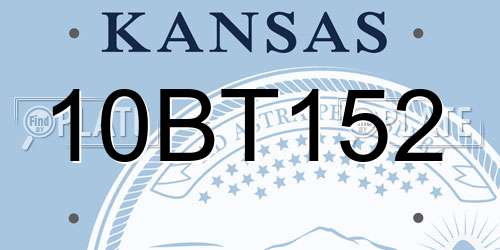 10BT152 Kansas License Plate