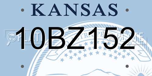 10BZ152 Kansas License Plate