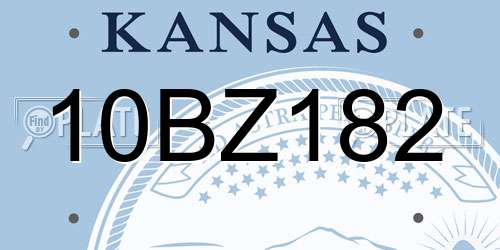 10BZ182 Kansas License Plate