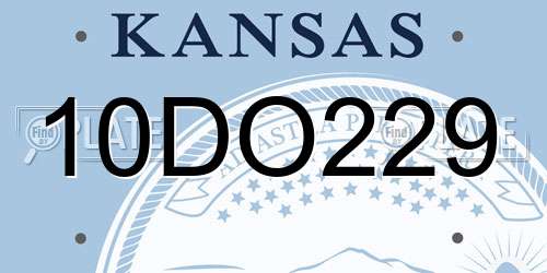 10DO229 Kansas License Plate