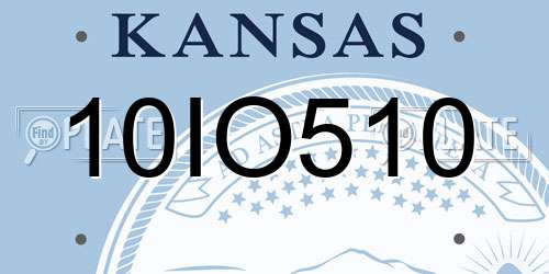 10IO510 Kansas License Plate