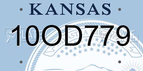 10OD779 Kansas License Plate