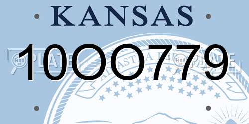 10OO779 Kansas License Plate
