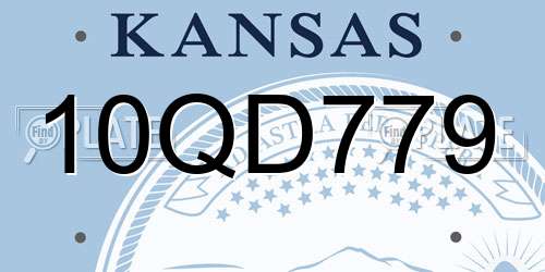 10QD779 Kansas License Plate