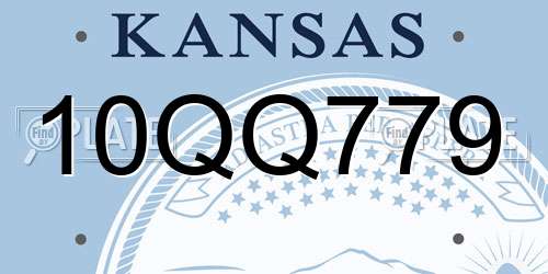 10QQ779 Kansas License Plate