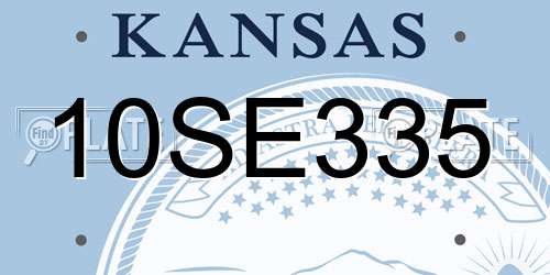 10SE335 Kansas License Plate