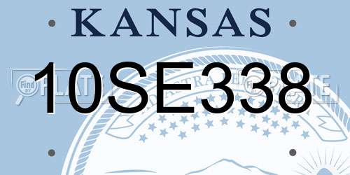 10SE338 Kansas License Plate