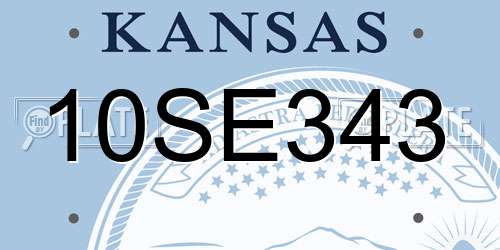 10SE343 Kansas License Plate