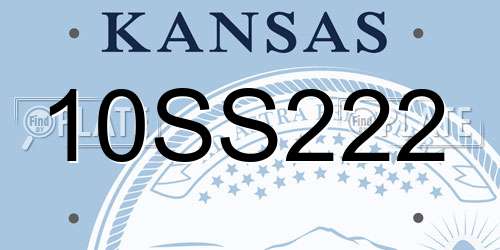 10SS222 Kansas License Plate