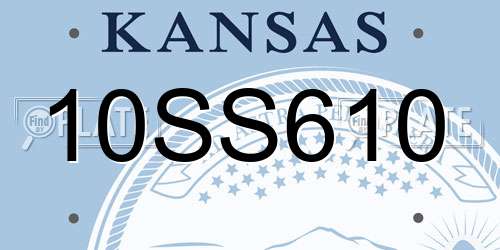 10SS610 Kansas License Plate