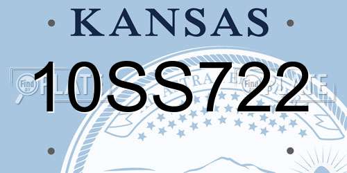 10SS722 Kansas License Plate