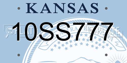 10SS777 Kansas License Plate