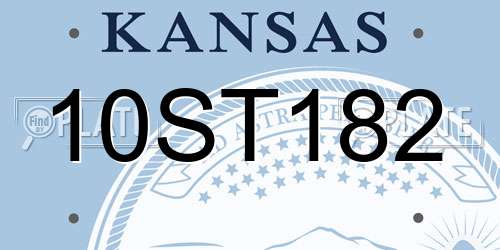 10ST182 Kansas License Plate