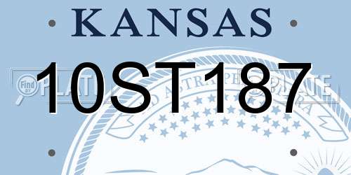 10ST187 Kansas License Plate