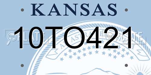 10TO421 Kansas License Plate