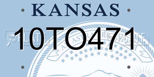 10TO471 Kansas License Plate