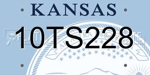 10TS228 Kansas License Plate