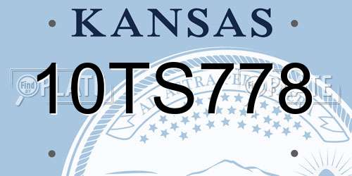 10TS778 Kansas License Plate