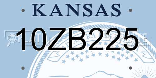 10ZB225 Kansas License Plate