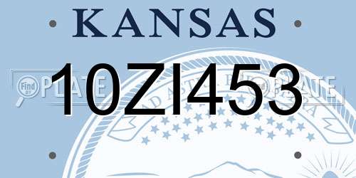 10ZI453 Kansas License Plate