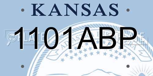 1101ABP Kansas License Plate