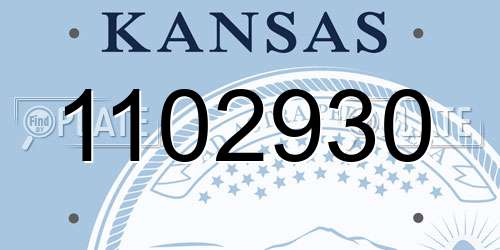 1102930 Kansas License Plate