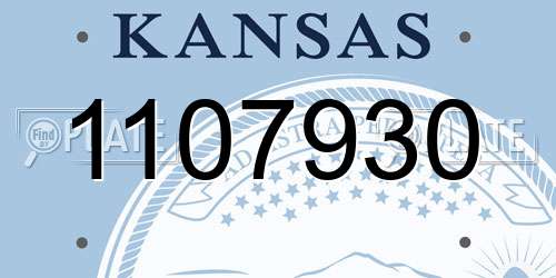 1107930 Kansas License Plate