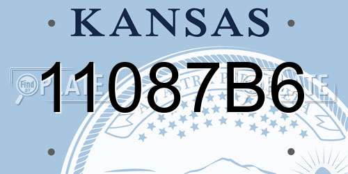 11087B6 Kansas License Plate