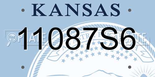 11087S6 Kansas License Plate