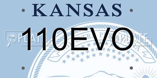 110EVO Kansas License Plate