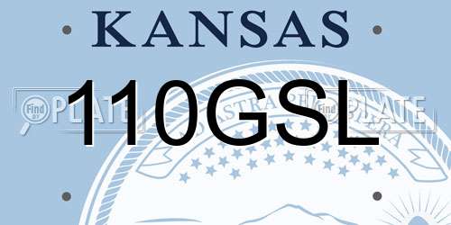 110GSL Kansas License Plate